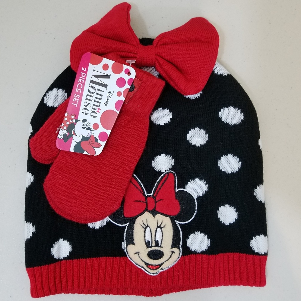 Disney Minnie Mouse Girls Winter Hat and Glove Set